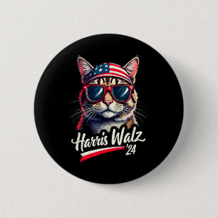 Kamala Harris Tim Wheimer Cute Cat President Funny Button