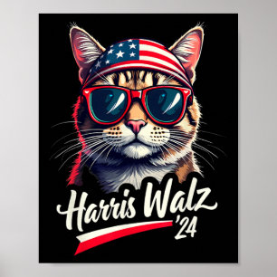 Kamala Harris Tim Wheimer Cute Cat President Funny Poster