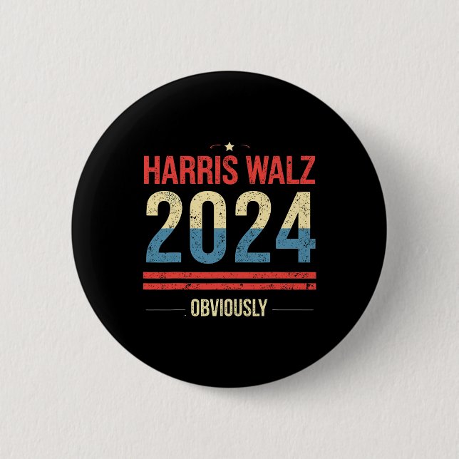 Kamala Harris Tim Wheimer Obviously Apparel Vote B Button (Front)