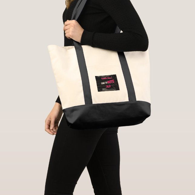 Kamala Harris Tote Bag. Black logo Bag (Front (Product))