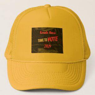 Kamala Harris trucker cap. Yellow color. Hat