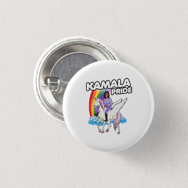KAMALA HARRIS UNICORN PRIDE BUTTON (Front & Back)