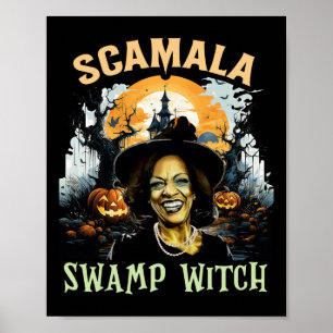 Kamala Harris Unmasked Swamp Witch Halloween 2024  Poster