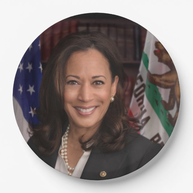 Kamala Harris US Vice President, Biden 2024 Paper Plates (Front)