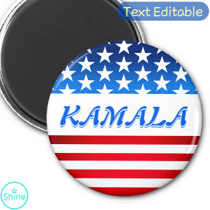 Kamala Harris USA Flag Custom Text Elections 2024 Magnet