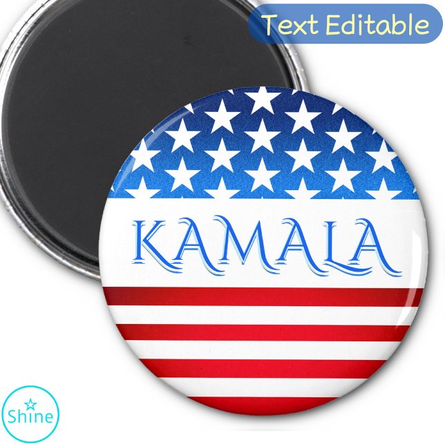 Kamala Harris USA Flag Democrats Personalized Text Magnet (Creator Uploaded)