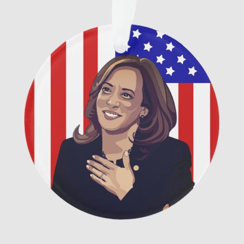 Kamala Harris USA Flag Snapshot  Ornament