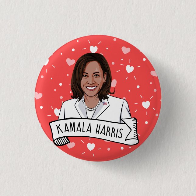 Kamala Harris Valentine's Day Button (Front)