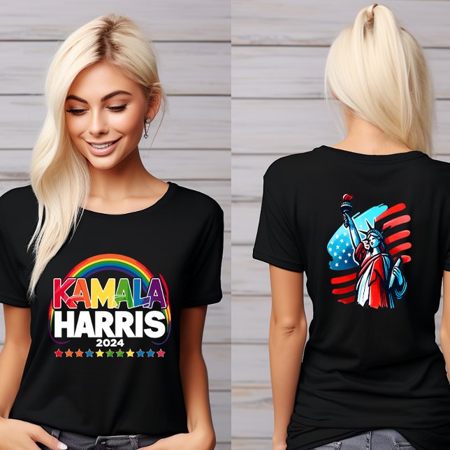 "Kamala Harris" Vibrant Rainbow Tri-Blend Shirt (Creator Uploaded)