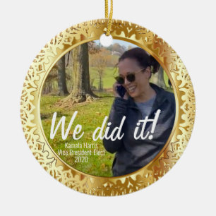 Kamala Harris, Vice President-Elect "We Did It!" Ceramic Ornament