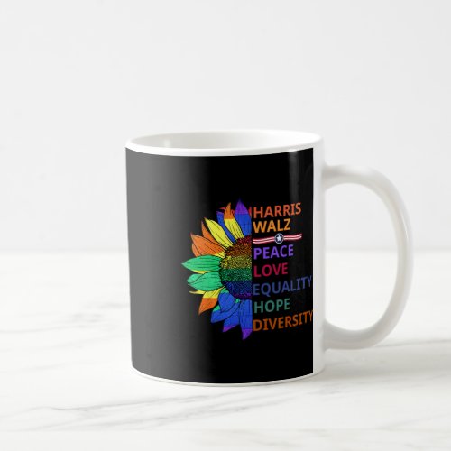 Kamala Harris Waltz Peace Love Equality Hope Diver Coffee Mug