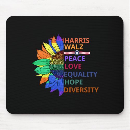 Kamala Harris Waltz Peace Love Equality Hope Diver Mouse Pad