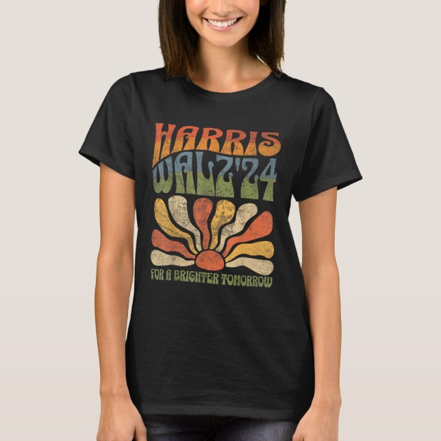 Kamala Harris Walz 2024 for A Brighter Tomorrow T-Shirt (Front)