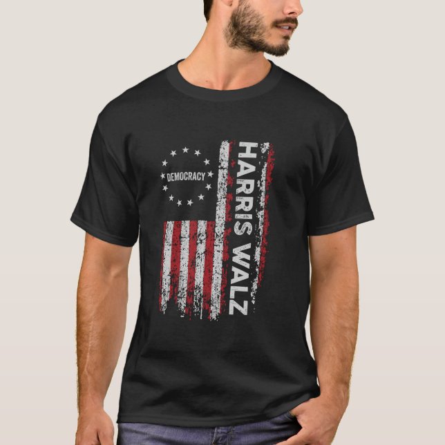 Kamala Harris Walz 2024 Harris Waltz VP President  T-Shirt (Front)