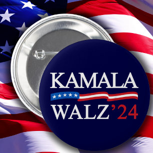 Kamala Harris Walz 2024 Obviously Blue Button