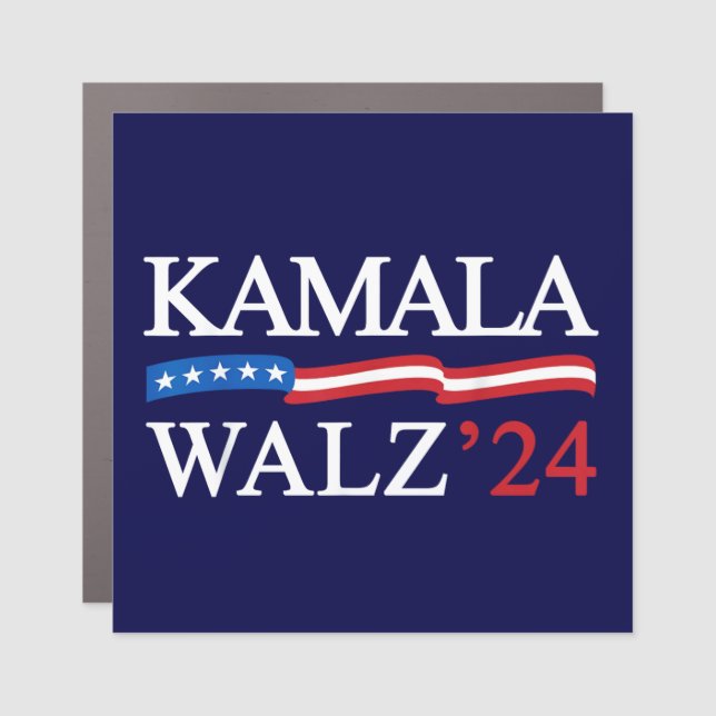Kamala Harris Walz 2024 Obviously Blue Car Magnet (Front)
