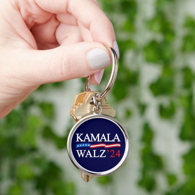 Kamala Harris Walz 2024 Obviously Blue Keychain (Hand)