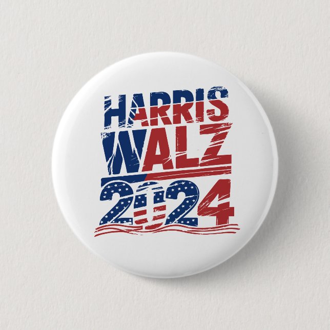 Kamala Harris Walz 2024 President Election Button (Front)