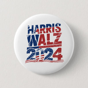 Kamala Harris Walz 2024 President Election Button
