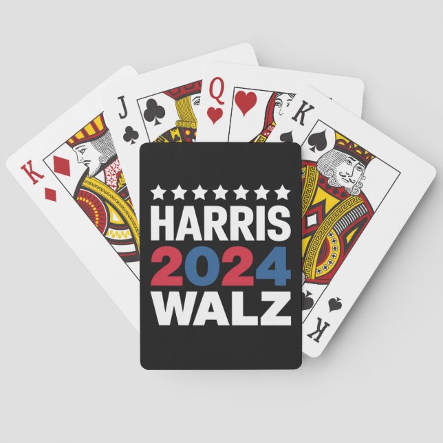 Kamala Harris Walz For President Vice President  Poker Cards (Back)