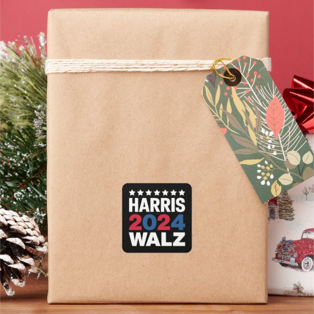 Kamala Harris Walz For President Vice President  Square Sticker (Holiday)