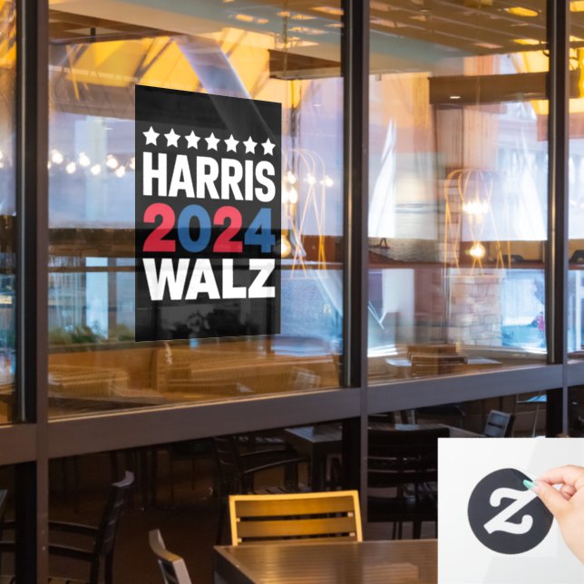 Kamala Harris Walz For President Vice President  Window Cling (Restaurant Window)