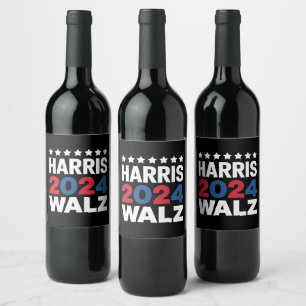 Kamala Harris Walz For President Vice President Wine Label