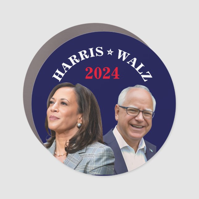 Kamala Harris Walz Photo -  President Vice Photos Car Magnet (Front)