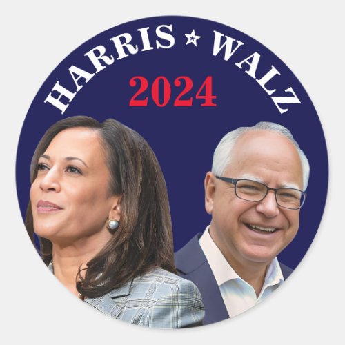 Kamala Harris Walz Photo _  President Vice Photos Classic Round Sticker