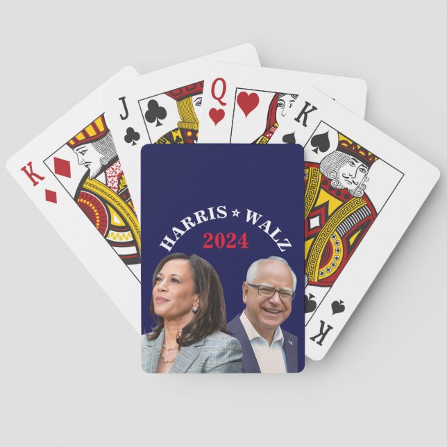 Kamala Harris Walz Photo -  President Vice Photos Poker Cards (Back)