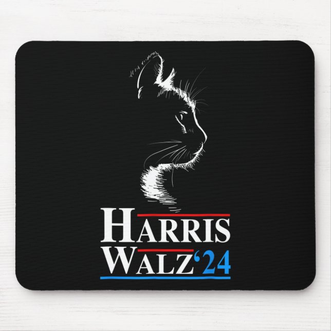 Kamala Harris Wheimer 2024 Cat Funny Vp Vice Presi Mouse Pad (Front)