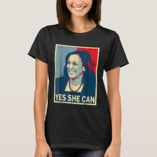 Kamala Harris YES SHE CAN 2024 Election President T-Shirt
