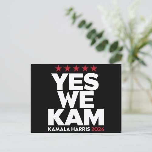 Kamala Harris Yes We Kam for US President 2024  Postcard