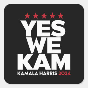 Kamala Harris Yes We Kam for US President 2024  Square Sticker