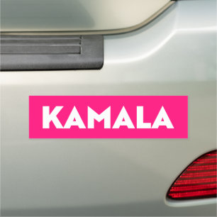 kamala hot pink and white modern bold typography car magnet