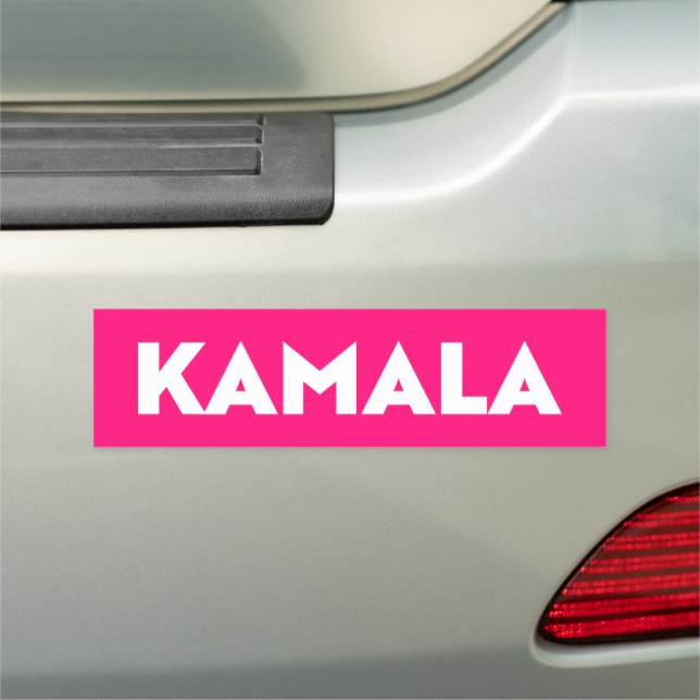 kamala hot pink and white modern bold typography car magnet (In Situ)