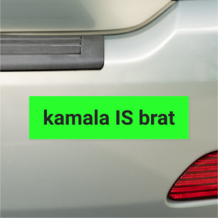 kamala is brat black and neon green cool car magnet