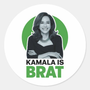 Kamala is Brat Funny Sarcastic Classic Round Sticker