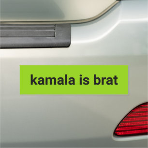 kamala is brat modern typography black lime green car magnet