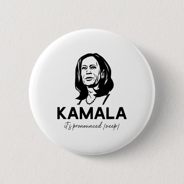 Kamala It's Pronounced Veep Vice President Harris  Button (Front)