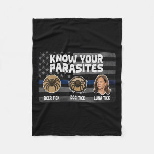 Kamala Know Your Parasites Deer Tick Dog Tick Luna Fleece Blanket