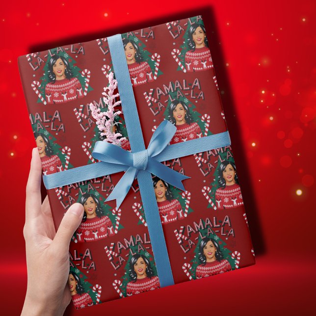 Kamala-la-la-la Funny Christmas Kamala Harris Wrapping Paper (Creator Uploaded)