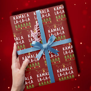 Kamala La La La Funny Harris Christmas Ugly Wrapping Paper