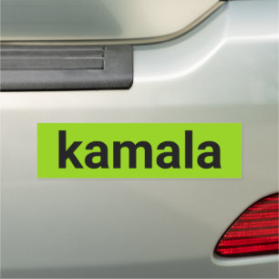 kamala minimalist text black lime green brat cool car magnet
