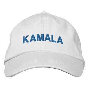 Kamala modern blue typography custom embroidered baseball cap