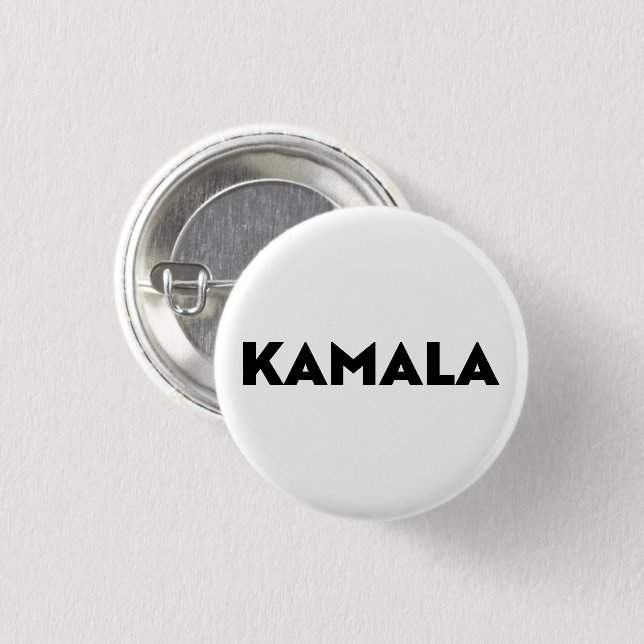 kamala modern bold typography black and white button (Front & Back)