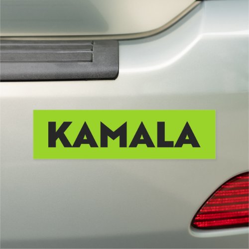 Kamala modern bold typography black green brat car magnet