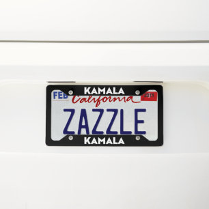 Kamala modern bold typography minimalist black license plate frame