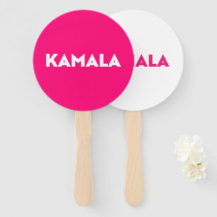 Kamala modern bold typography minimalist pink hand fan