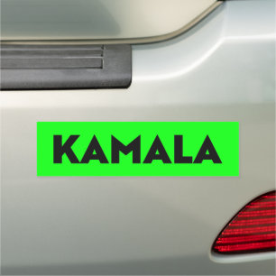 Kamala modern bold typography neon green brat car magnet